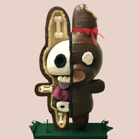 choco bunny; collaborative project with yeon poche using mixed media