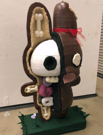 choco bunny; collaborative project with yeon poche using mixed media