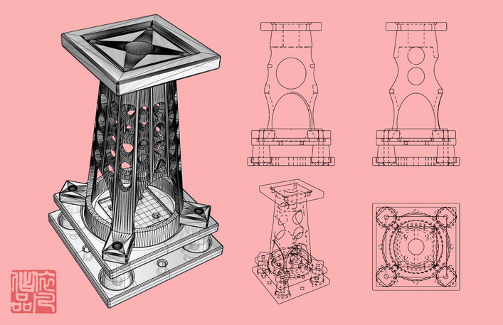 drone mount render; Rhino 7 and Keyshot