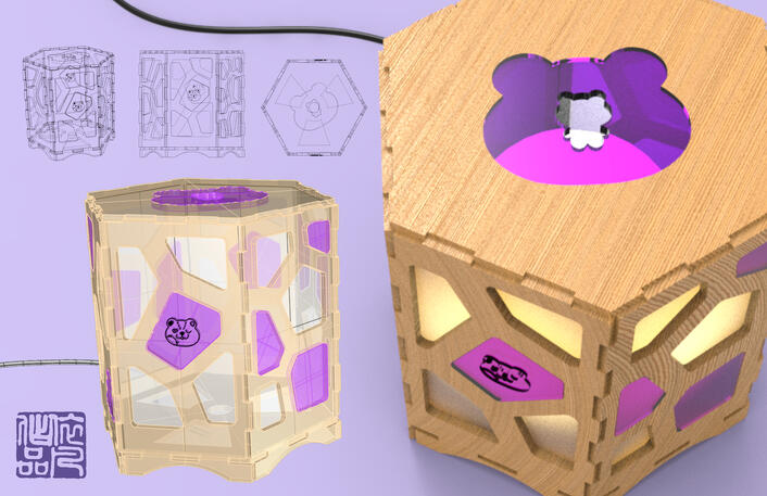 yu bear lamp render; Rhino 7 and Keyshot